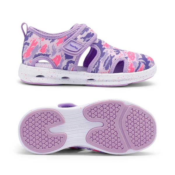 Kids Camouflage Quick Dry Water Sandals - PURPLE PINK - 4